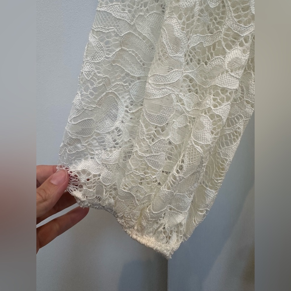 Torrid Stretch Lace Off Shoulder Corset Seamed Blouse Lace Cream Plus Size 2X - Picture 8 of 13
